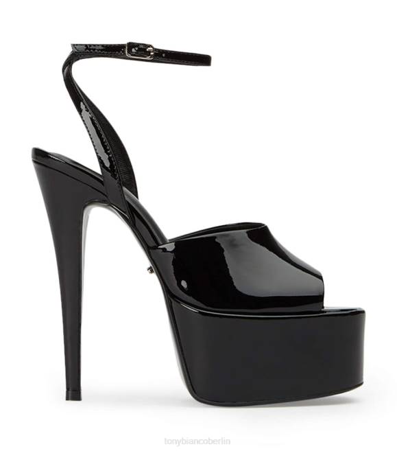 schwarzes Lackleder